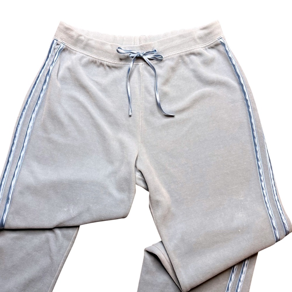 Velour Wide Leg Pants S Petite St Johns Bay Light Blue Side Stripe Drawstring